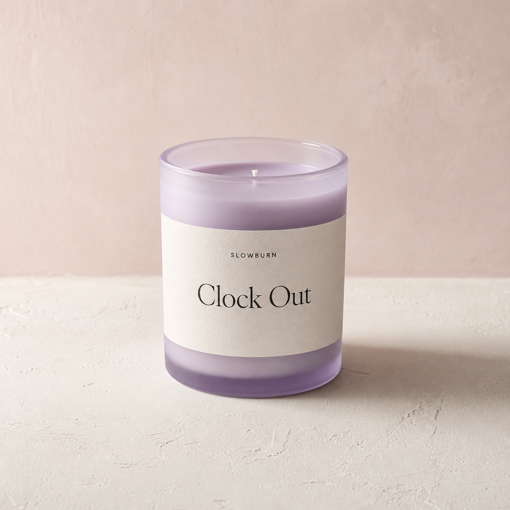 Clock Out candle