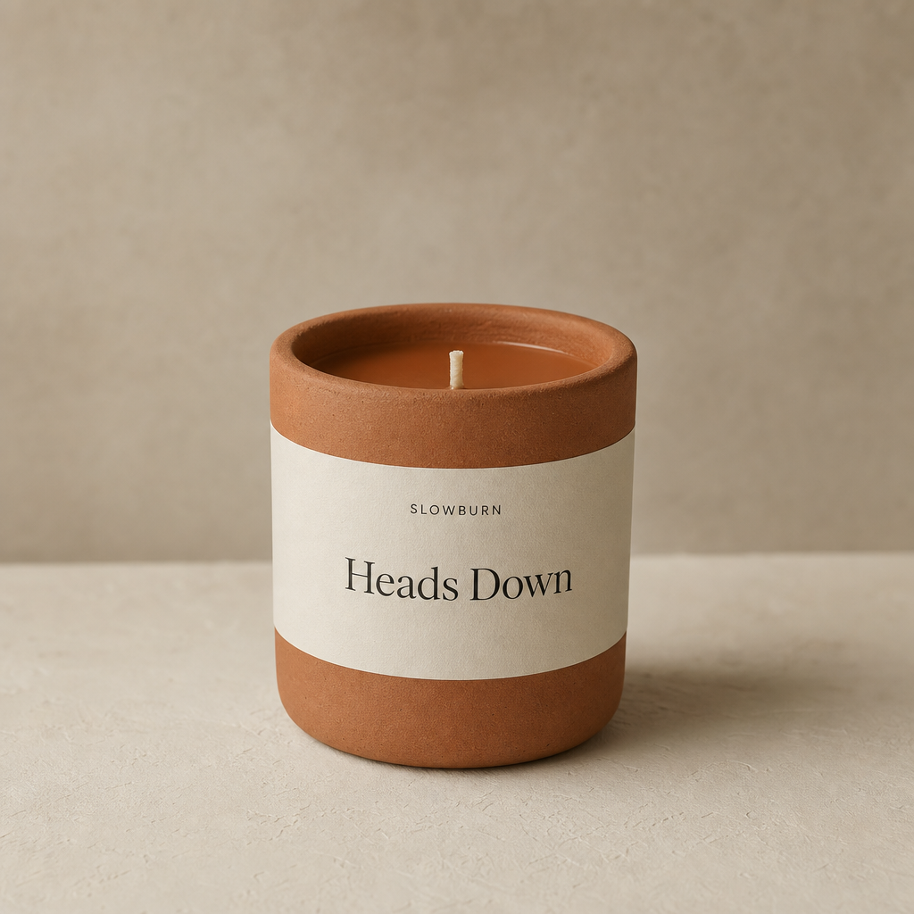 Heads Down candle