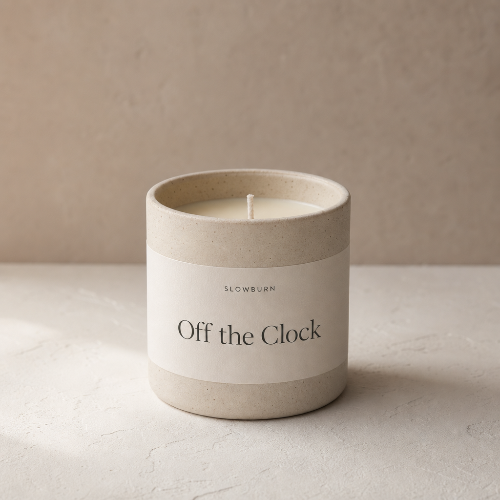 Off the Clock candle